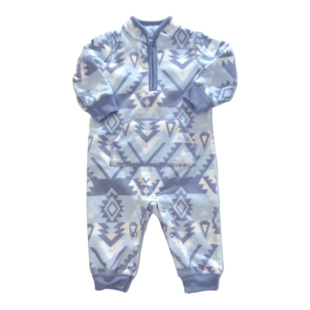 Carter’s Winter Aztec Print Bodysuit. Light blue and gray, size 6 month.